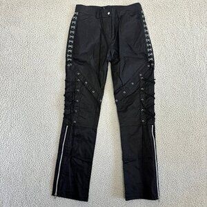 NECESSARY EVIL Gothic Pants Buckles Lace Up Metal Clasps Dollskill